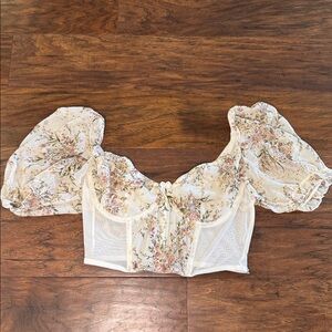 Floral Puff Sleeve Women's Top